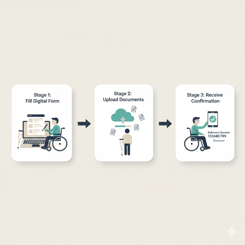 Filling online form and uploading documents for disability complaint in India