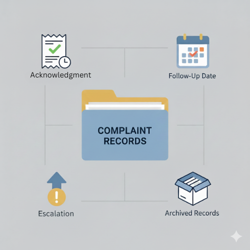 Keeping copies, receipts and acknowledgment for disability complaint filing