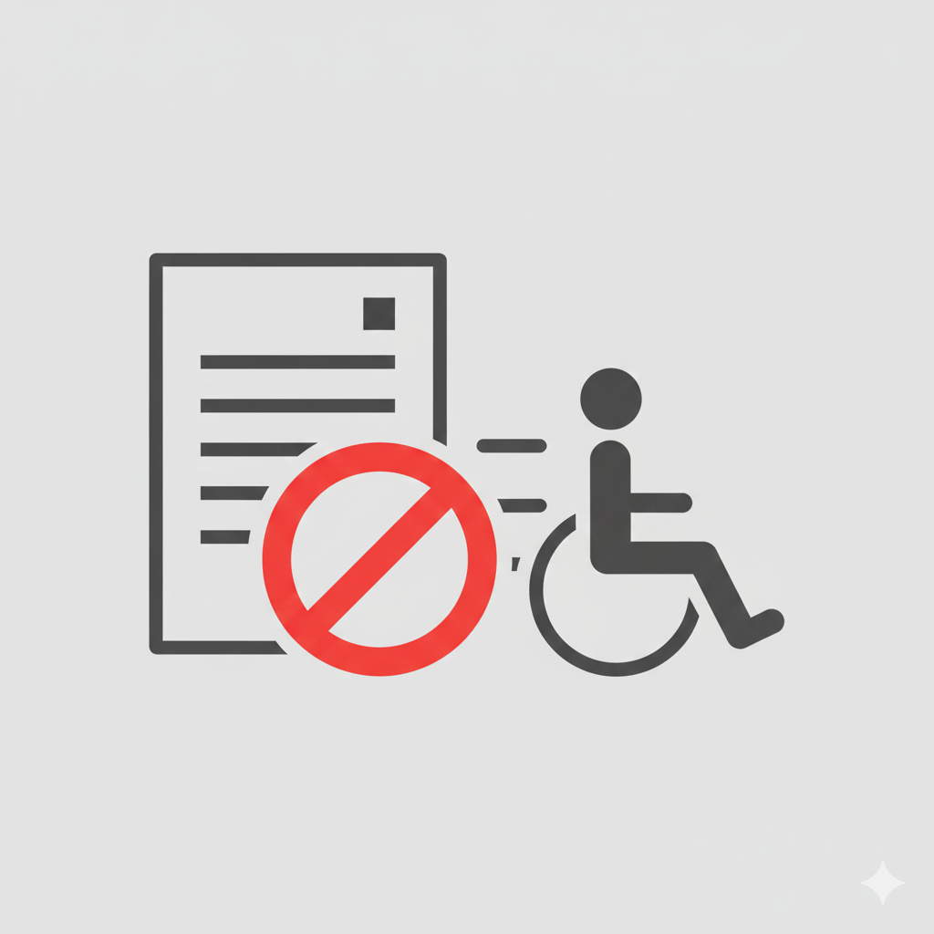 Person denied access to examination, scheme, or benefit due to disability