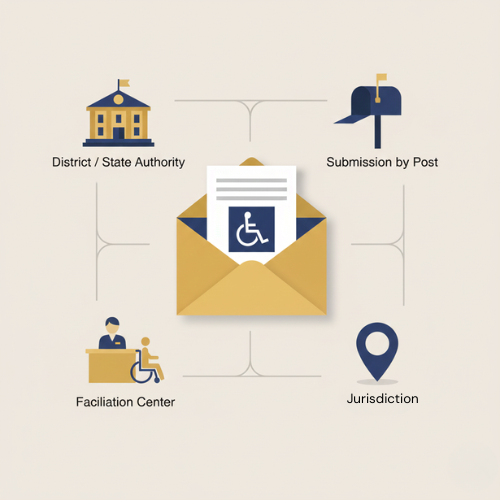 Submitting disability complaint in person or by post to District or State Commissioner