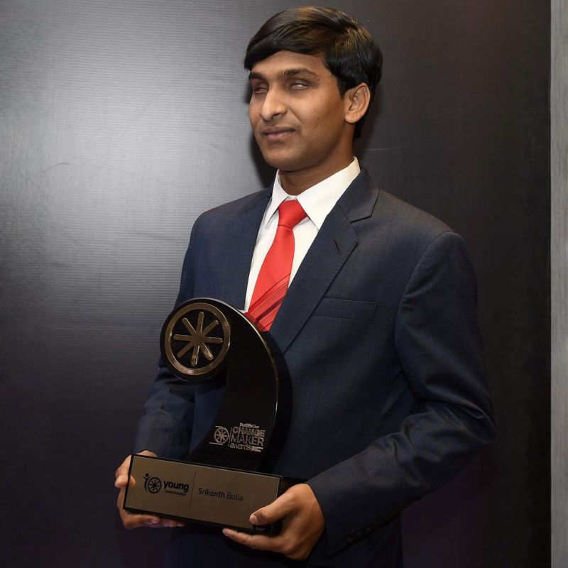 Srikanth Bolla, one of the famous disabled persons in India and a visually impaired entrepreneur